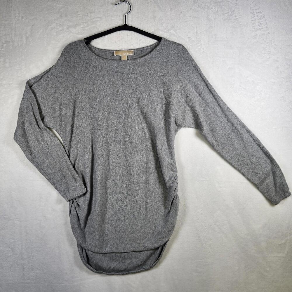 Michael Kors Womens Gray Long Sleeve‎ Sweater Cinched Bottom Size Small